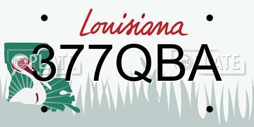 377QBA Louisiana License Plate