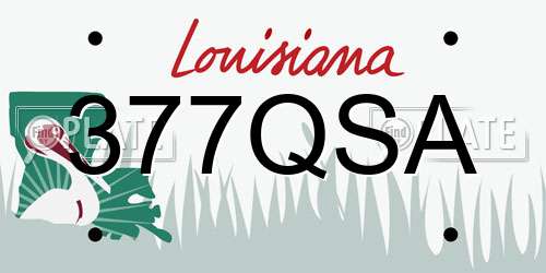 377QSA Louisiana License Plate