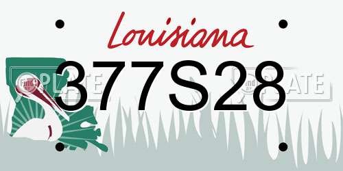 377S28 Louisiana License Plate