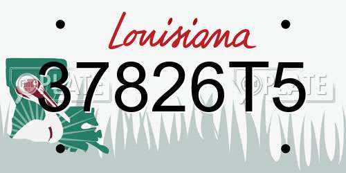 37826T5 Louisiana License Plate