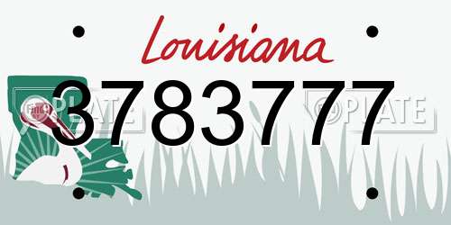 3783777 Louisiana License Plate