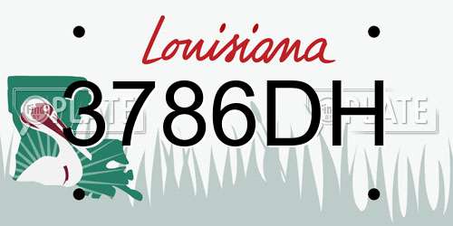 3786DH Louisiana License Plate