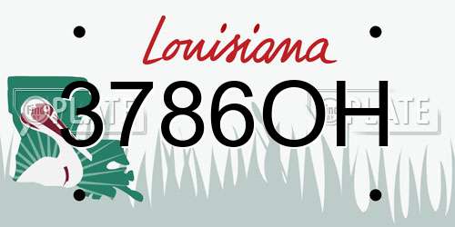 3786OH Louisiana License Plate