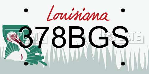 378BGS Louisiana License Plate