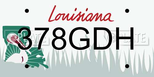 378GDH Louisiana License Plate