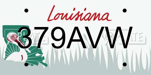 379AVW Louisiana License Plate