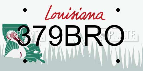 379BRO Louisiana License Plate