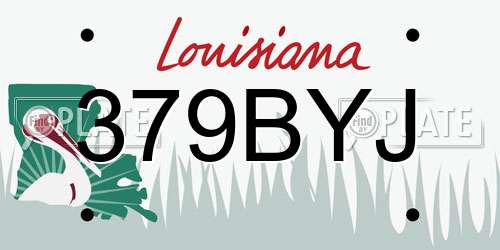 379BYJ Louisiana License Plate
