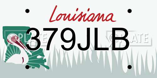 379JLB Louisiana License Plate