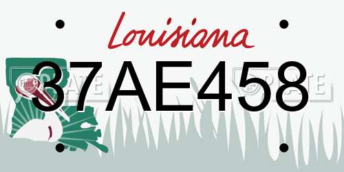 37AE458 Louisiana License Plate