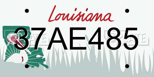 37AE485 Louisiana License Plate