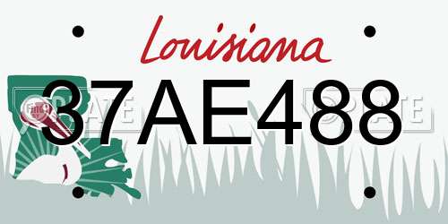 37AE488 Louisiana License Plate