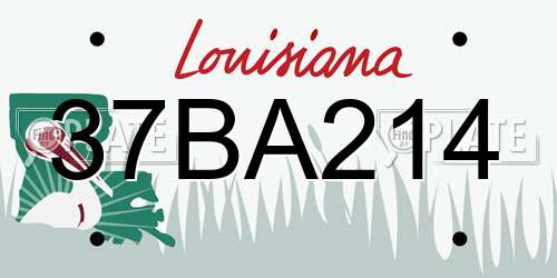37BA214 Louisiana License Plate