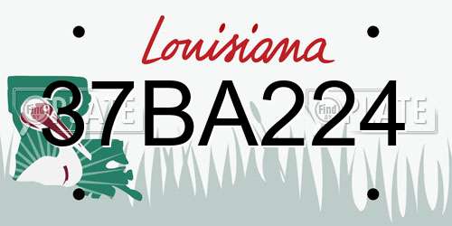 37BA224 Louisiana License Plate