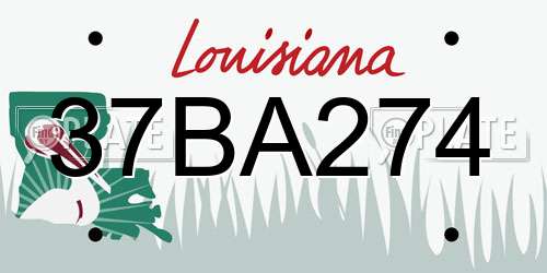 37BA274 Louisiana License Plate