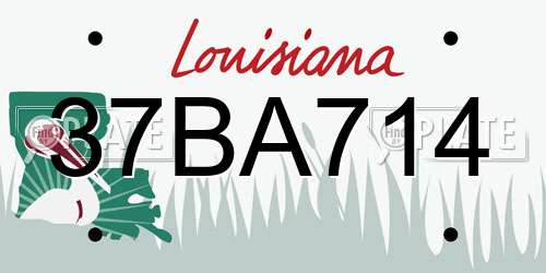 37BA714 Louisiana License Plate