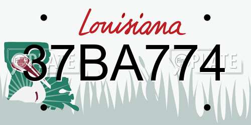 37BA774 Louisiana License Plate