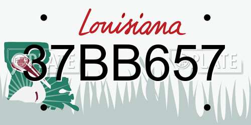 37BB657 Louisiana License Plate