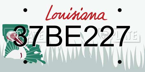 37BE227 Louisiana License Plate