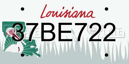 37BE722 Louisiana License Plate