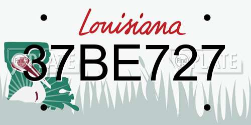 37BE727 Louisiana License Plate