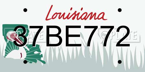 37BE772 Louisiana License Plate