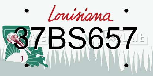 37BS657 Louisiana License Plate