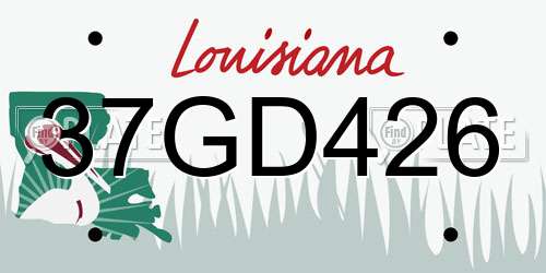 37GD426 Louisiana License Plate