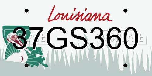 37GS360 Louisiana License Plate