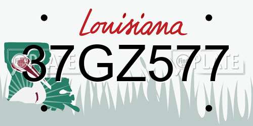 37GZ577 Louisiana License Plate