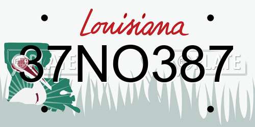 37NO387 Louisiana License Plate