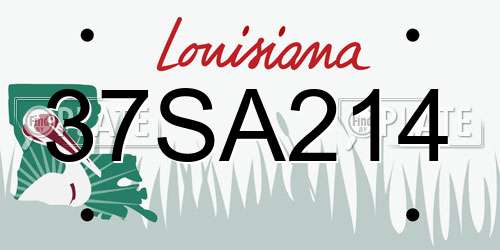 37SA214 Louisiana License Plate