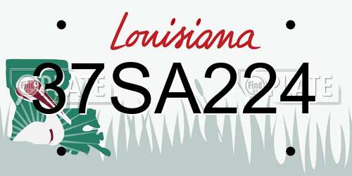 37SA224 Louisiana License Plate