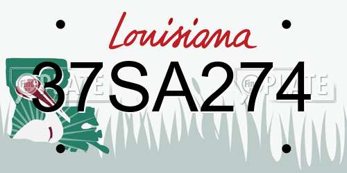 37SA274 Louisiana License Plate