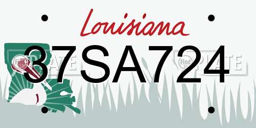 37SA724 Louisiana License Plate