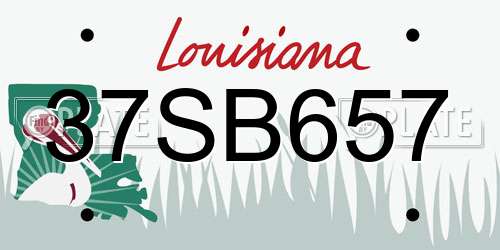 37SB657 Louisiana License Plate