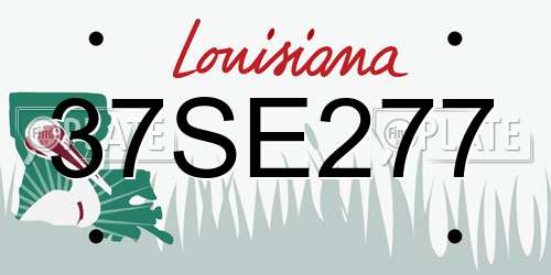 37SE277 Louisiana License Plate