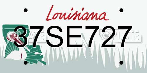 37SE727 Louisiana License Plate