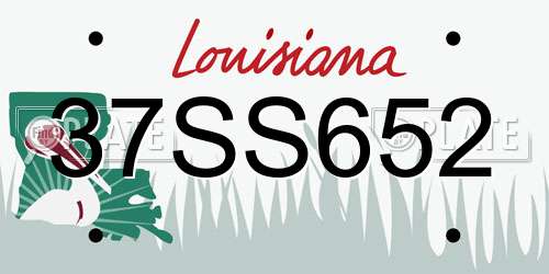 37SS652 Louisiana License Plate