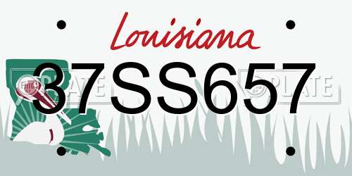 37SS657 Louisiana License Plate