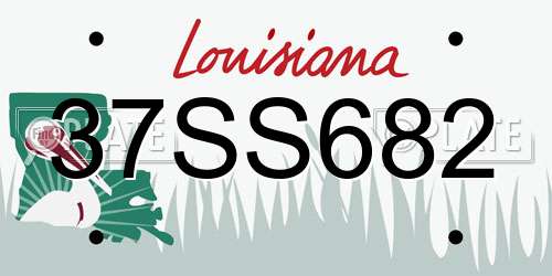 37SS682 Louisiana License Plate