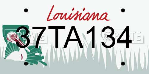 37TA134 Louisiana License Plate