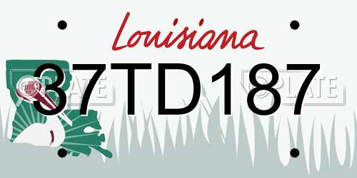 37TD187 Louisiana License Plate