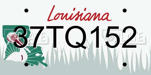 37TQ152 Louisiana License Plate