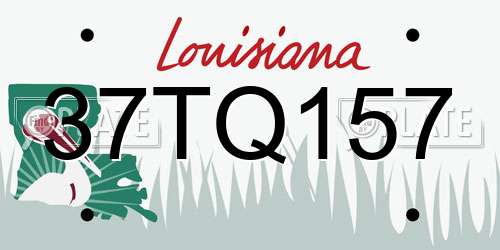 37TQ157 Louisiana License Plate
