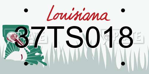 37TS018 Louisiana License Plate
