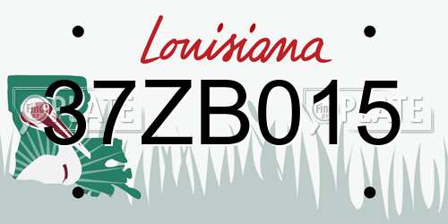 37ZB015 Louisiana License Plate