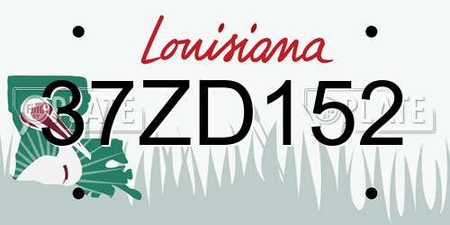 37ZD152 Louisiana License Plate