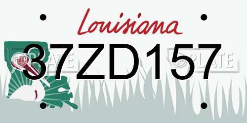 37ZD157 Louisiana License Plate