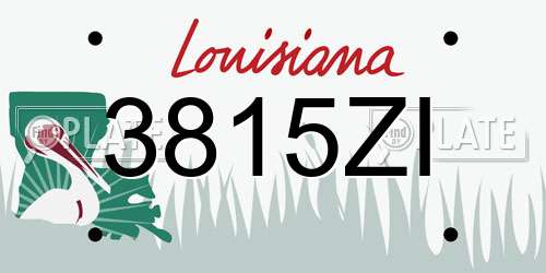 3815ZI Louisiana License Plate
